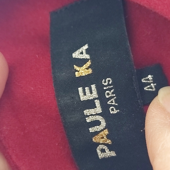 PAULE KA Red Belted Virgin Wool Mini Dress Size 44 - Picture 5 of 11